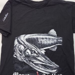 Cabela's Black Monster Fish Tee Size XL